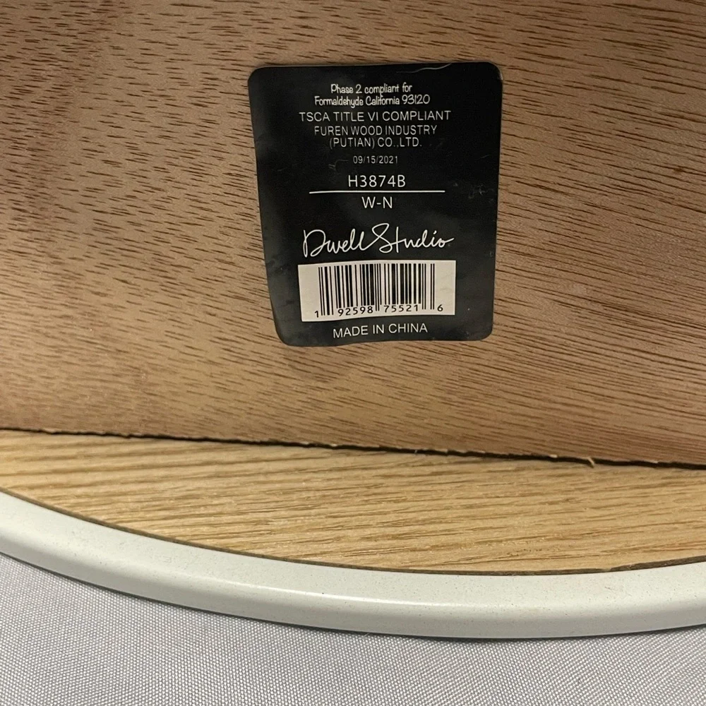 Modern White and Brown Crescent Display Shelf